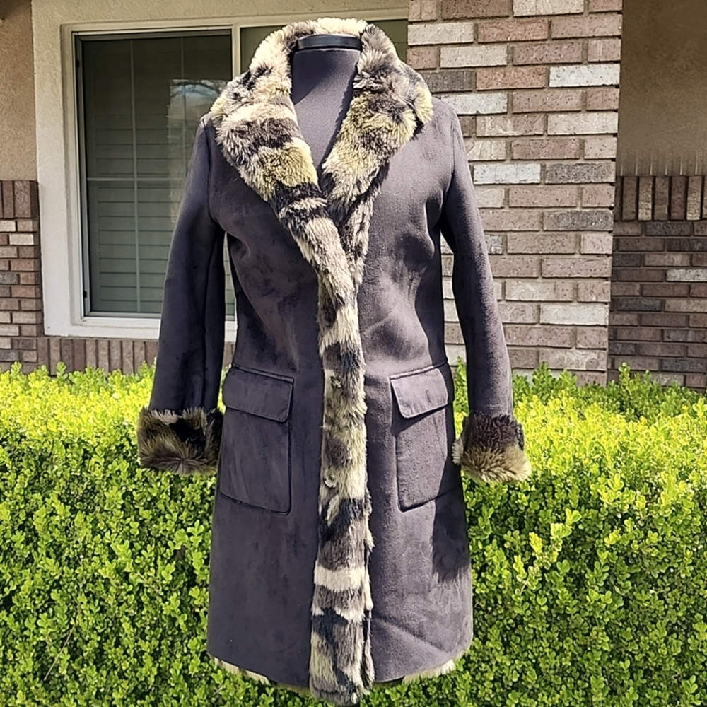 Reversible Sued and Faux Fur Winter Jacket.